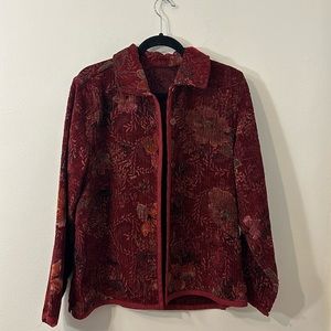 Reversible floral vintage burnt red jacket